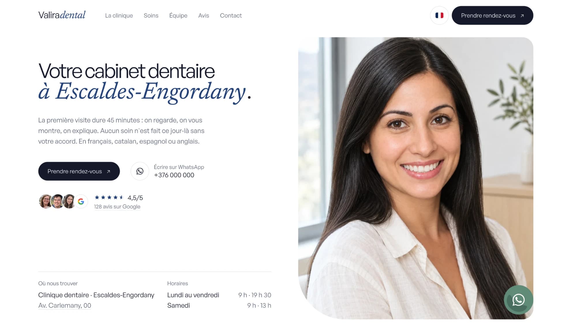 Site Valira Dental réalisé par Tint Studio